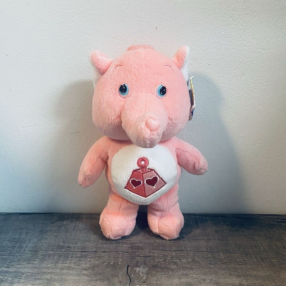 Care Bear Lotsa Heart Pink Elephant Cousins Plush Stuffed Animal 2003